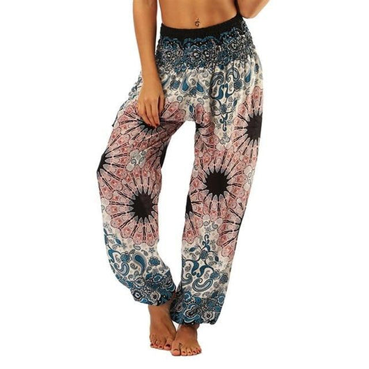 Pantalones Harem Estampados Digitales con Cintura Elástica Suelta - Image 14