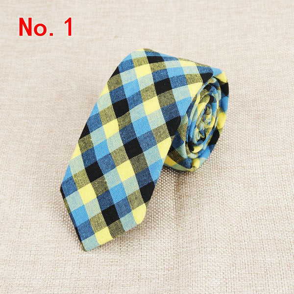 Corbata de Algodón a Cuadros para Hombre