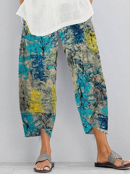 Pantalones Capri Estampados de Algodón y Lino - Image 5