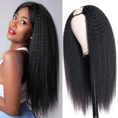 Peluca en U Natural con Cabello Liso y Color Real