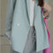 Blazer Fino con Puños Contrastantes de Confección Exquisita