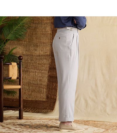 Pantalón Lino Algodón Cintura Alta Recto Casual - Image 13
