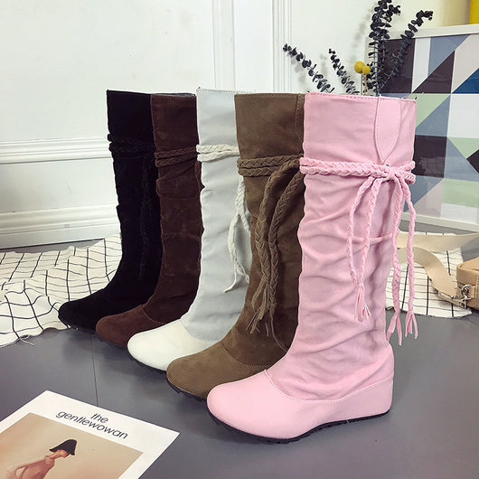 Botas Altas de Tacón para Mujer con Borlas - Talla Grande - Image 3