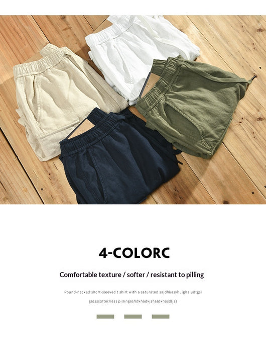 Shorts de Lino Casual para Hombre con Bolsillos y Cordón - Image 7