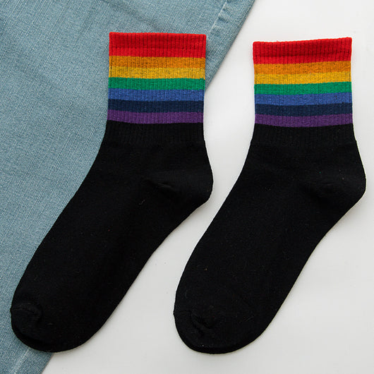 Calcetines Arcoíris de Algodón para Mujer - Tubo Alto - Image 8