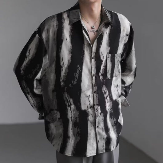 Camisa Hombre Relajada con Textura Efecto Agua y Caída Fluida - Image 8