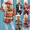Chaqueta Camisa a Cuadros con Solapa Simple