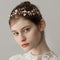 Diadema Nupcial Ramas de Cristal con Hojas Doradas - Diseño Elegante Natural