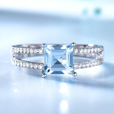 Anillo de Plata 925 con Topacio Azul Cielo para Mujer - Image 9