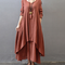 Vestido Retro de Lino y Algodón con Escote en V