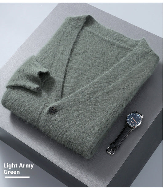 Cardigan Tejido con Cuello V y Botones para Hombre - Image 14