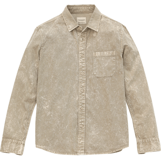 Camisa Casual Lavada de Manga Larga para Hombre