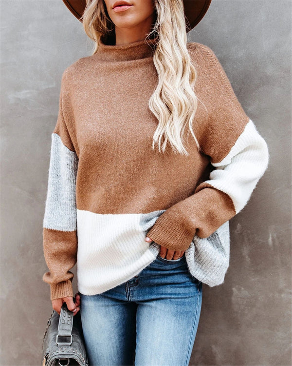 Suéter de Moda Modular con Detalles de Contraste