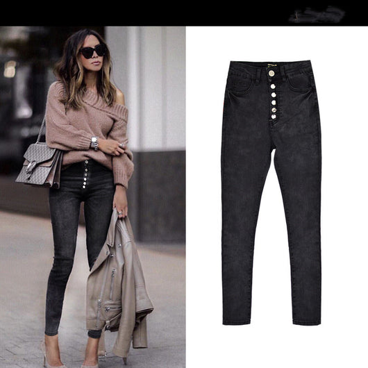 Pantalón de Mezclilla con Botones Clásicos - Image 3