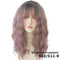Peluca de Cabello Natural Ondulado Largo Azul Neblina