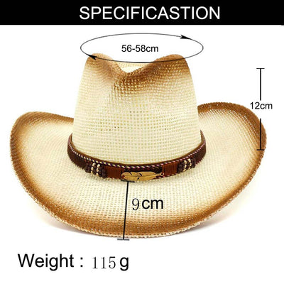 Sombrero Vaquero Estilo Western con Diseño Spray Paint para Playa - Image 6