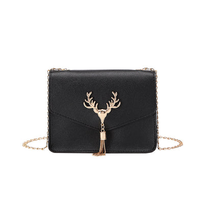 Bolso Crossbody Cuadrado Pequeño con Cadena y Detalle de Borla - Diseño Bicolor Elegante - Image 5