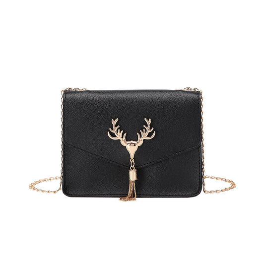 Bolso Crossbody Cuadrado Pequeño con Cadena y Detalle de Borla - Diseño Bicolor Elegante - Image 5