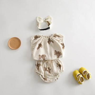 Conjunto Infantil Osito: Playera y Shorts de Algodón - Image 4