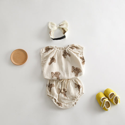 Conjunto Infantil Osito: Playera y Shorts de Algodón - Image 4