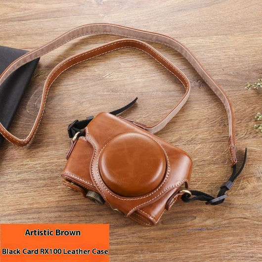 Funda Protectora de Cuero para Cámara y Tarjetas de Memoria - Image 12