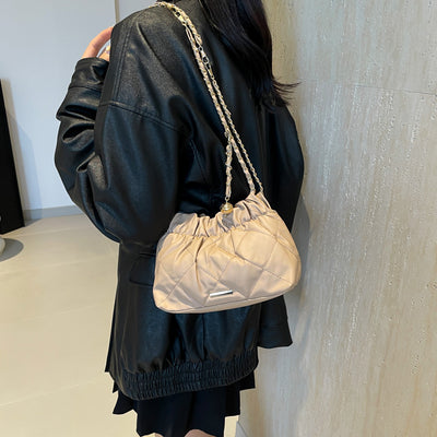 Bolso de Hombro con Cadena y Bordado de Diamantes para Mujer - Image 4