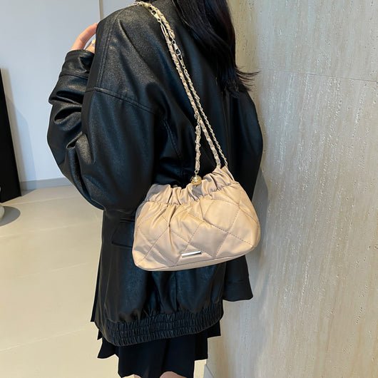 Bolso de Hombro con Cadena y Bordado de Diamantes para Mujer - Image 4