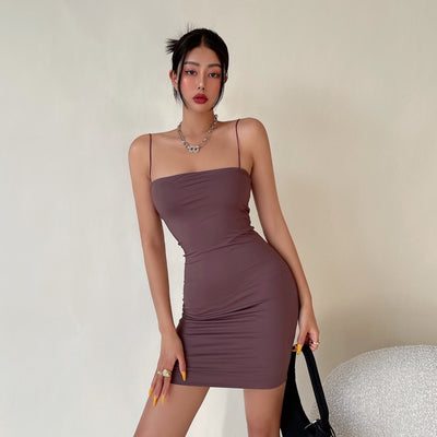 Vestido Ajustado con Pliegues y Tirantes Finos para Cadera - Image 21