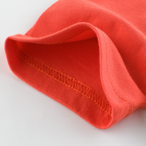 Camiseta Infantil de Algodón Cuello Redondo Manga Corta Verano