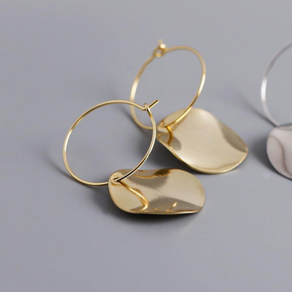 Aretes de Plata 925 con Textura de Onda Irregular