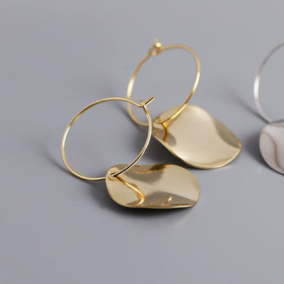 Aretes de Plata 925 con Textura de Onda Irregular - Image 2