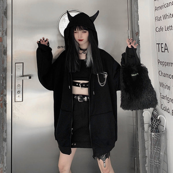Abrigo Sudadera con Capucha Dark Little Devil para Mujer