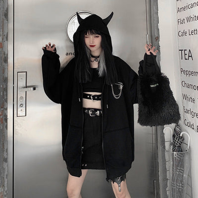 Abrigo Sudadera con Capucha Dark Little Devil para Mujer - Image 2
