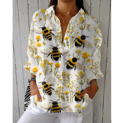 Blusa Casual Larga con Estampado Floral para Mujer - Image 14