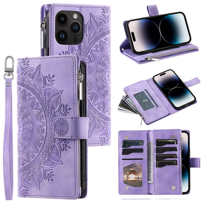 Funda Cartera Teléfono Cuero Grabado - Organizador de Tarjetas con Cierre - Image 31