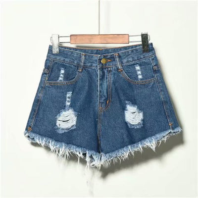 Shorts Vaqueros Sueltos Cintura Alta para Mujer Verano con Rotos - Image 11