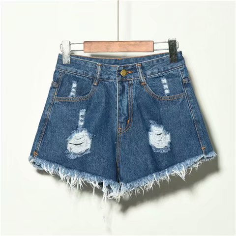 Shorts Vaqueros Sueltos Cintura Alta para Mujer Verano con Rotos - Image 11