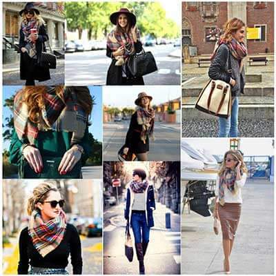 Bufanda Larga con Triángulos para Mujer - Chal Otoño Invierno - Image 2