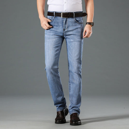 Pantalones Vaqueros Azul Claro Rectos Casuales