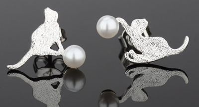 Aretes de Perla Cepillados Estilo Coreano Hipoalergénicos - Image 3