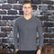 Cardigan V-Neck de Hombre en Color Sólido
