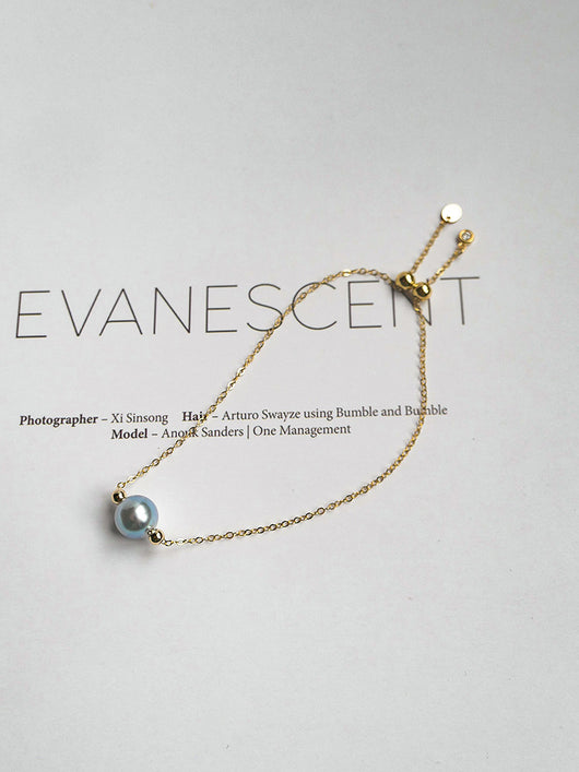 Pulsera de Oro 14K con Perla de Agua Marina y Cáñamo Natural - Image 14