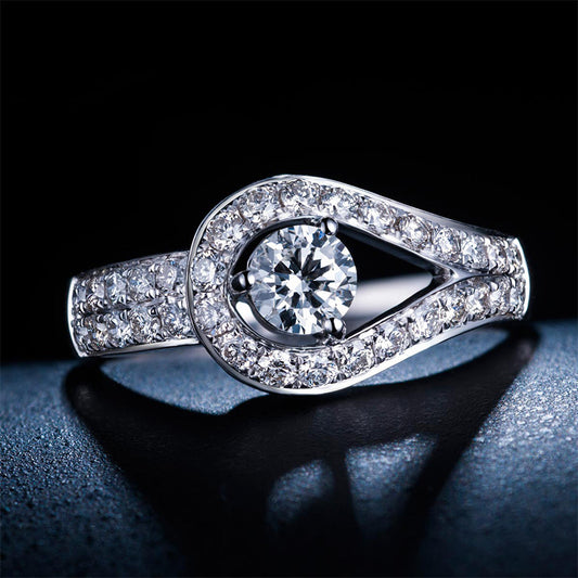 Anillo Ajustable de Circonia Cúbica Estilo Coreano - Diseño de Diamante Simulado Premium