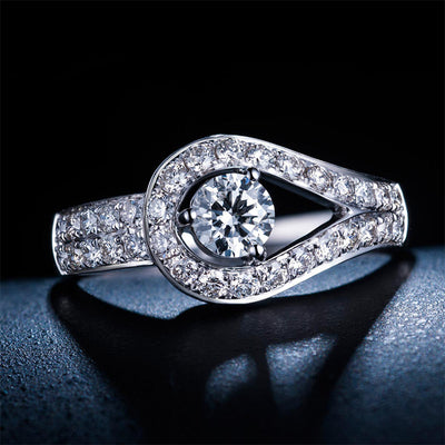 Anillo Ajustable de Circonia Cúbica Estilo Coreano - Diseño de Diamante Simulado Premium