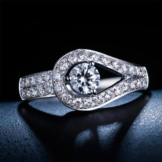 Anillo Ajustable de Circonia Cúbica Estilo Coreano - Diseño de Diamante Simulado Premium