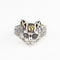 S925 sterling Plateado cartoon cute kitten ring retro lucky cat ring Ring Adjustable opening