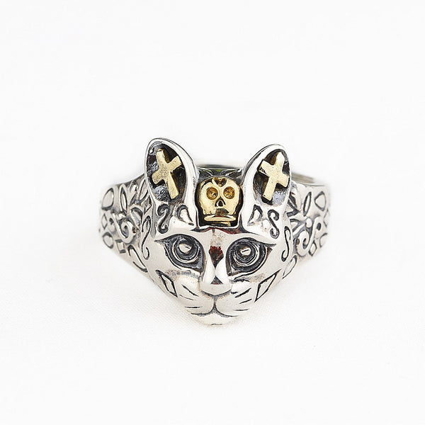 Anillo de Plata 925 Gato de la Suerte Retro con Diseño Gatito Adorable - Image 4