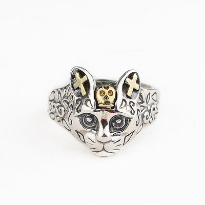 Anillo de Plata 925 Gato de la Suerte Retro con Diseño Gatito Adorable - Image 4