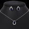Water drop zircon earrings necklace Set Azul