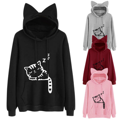Sudadera Estampada Holgada con Capucha para Mujer